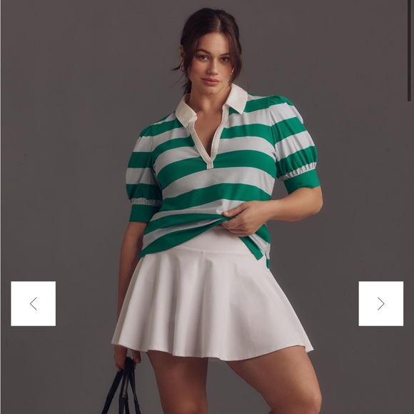 Maeve by Anthropologie Puff Sleeve Polo Blouse Top - Picture 6 of 6